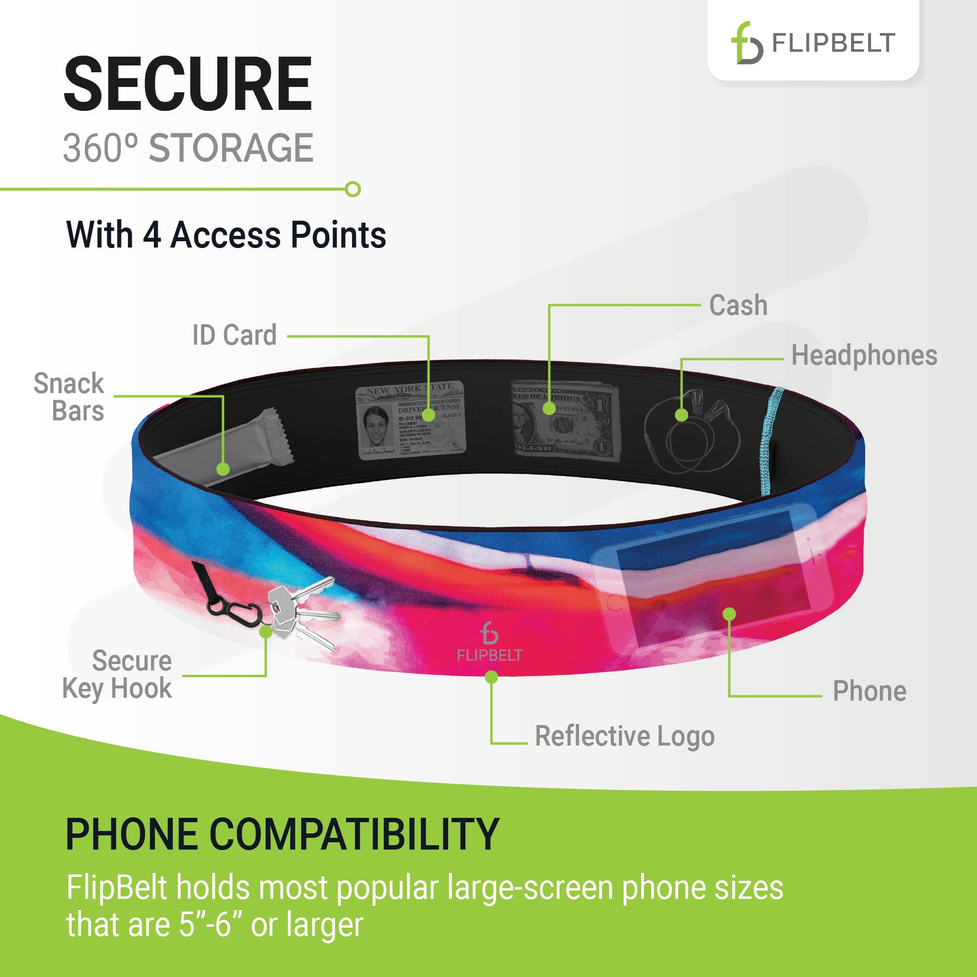 FlipBelt Classic Running Belt, Running Fanny Pack for Women and Men, USA Company - Image 3