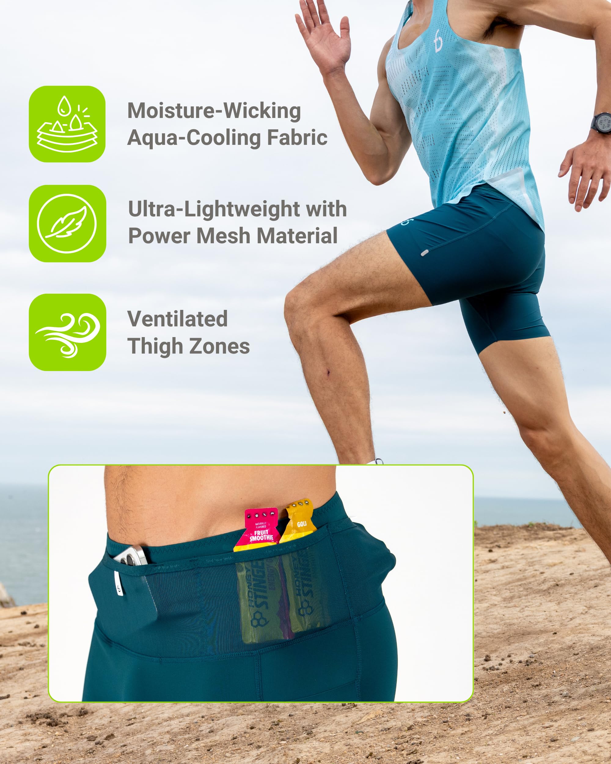 FlipBelt Men's Running Compression Shorts with Pockets - Secure Your Phone, Keys and Even Water Bottles - USA Small Business - Image 4