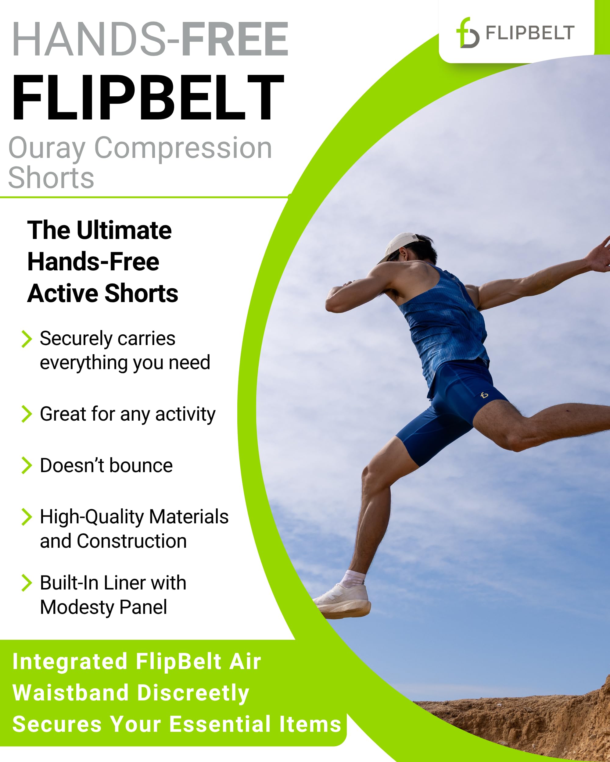 FlipBelt Men's Running Compression Shorts with Pockets - Secure Your Phone, Keys and Even Water Bottles - USA Small Business - Image 5