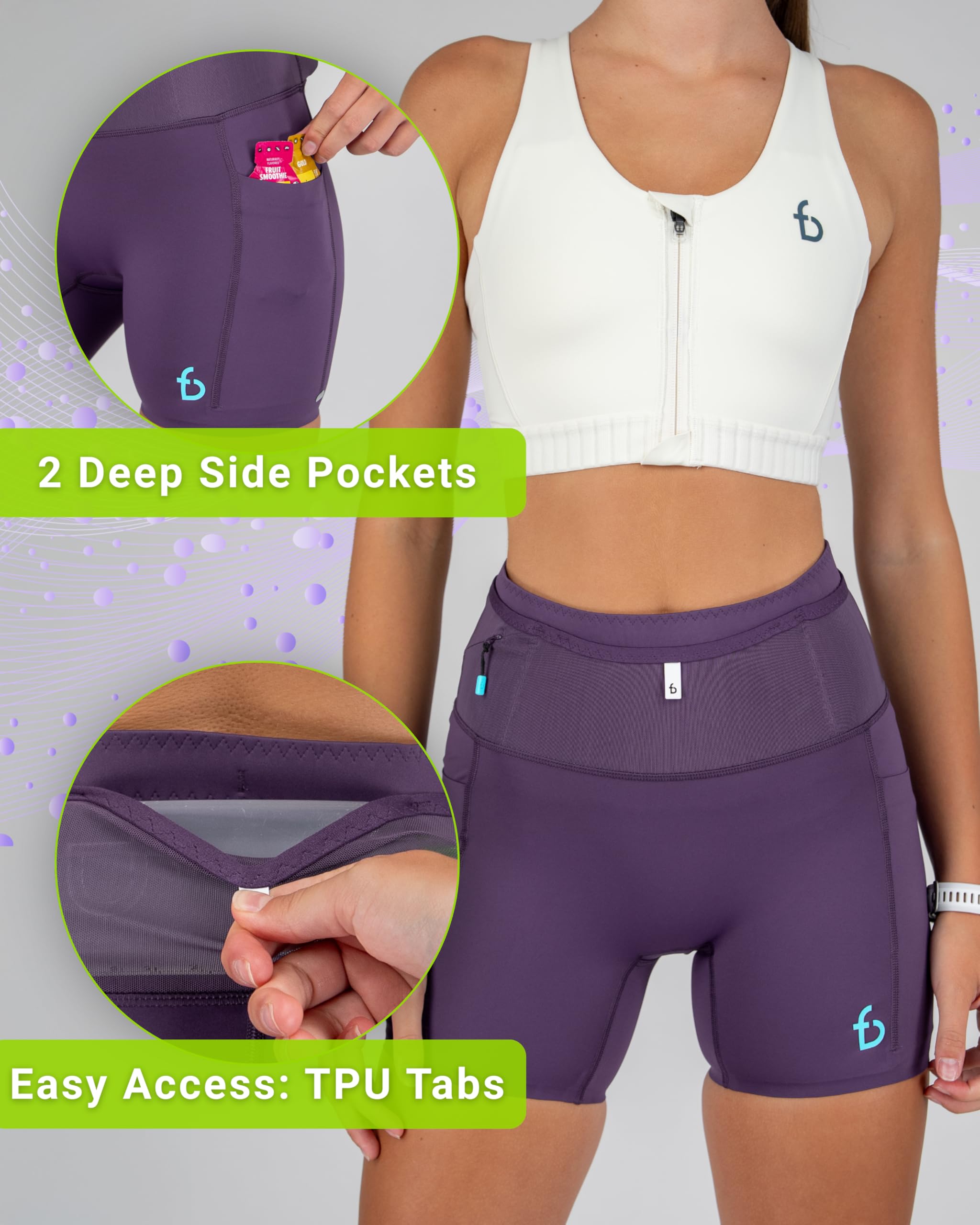 FlipBelt Women’s Air Compression Shorts – Lightweight, Moisture-Wicking with Built-in Phone Pocket – USA Small Business - Image 6