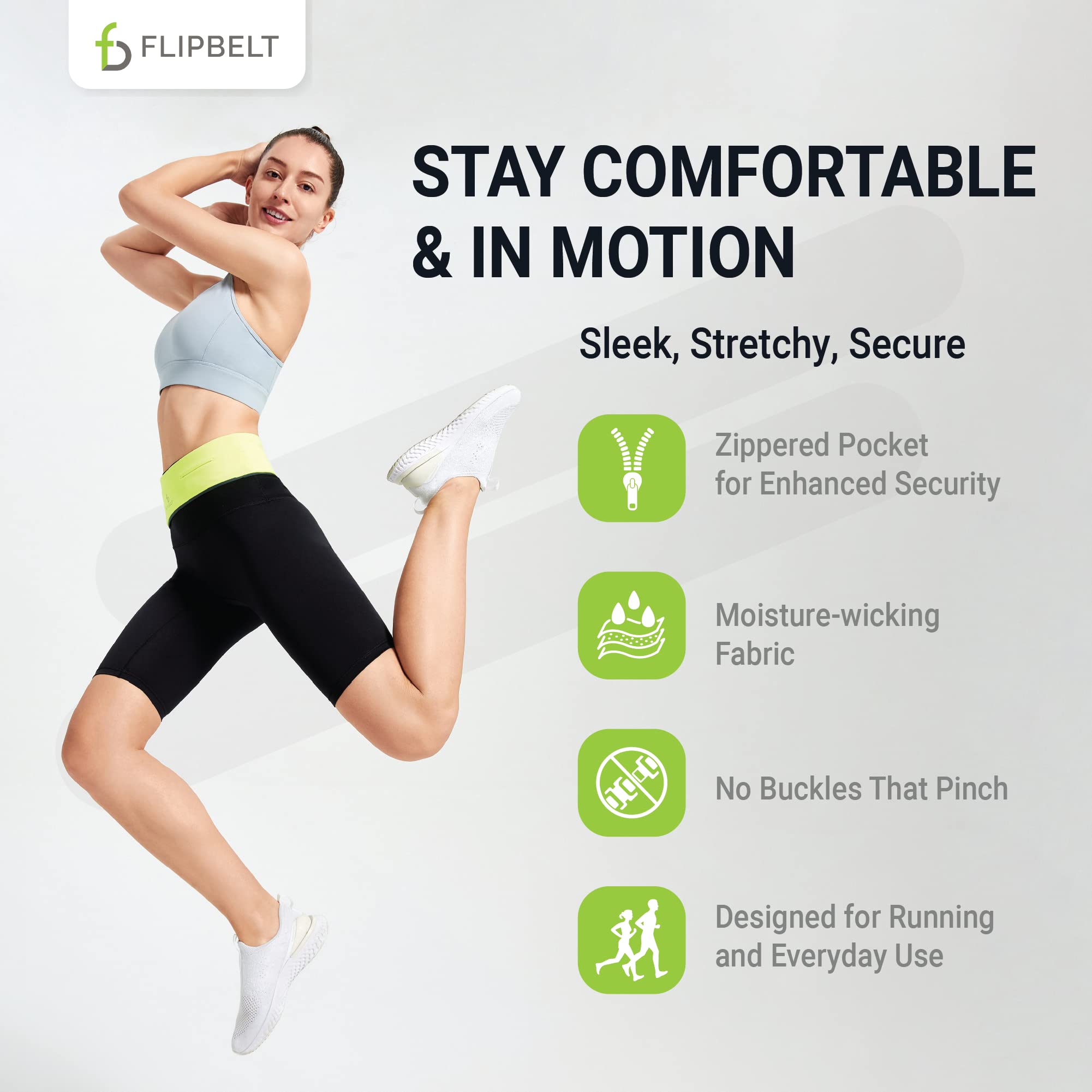 FlipBelt Zipper Running Belt, Waist Pack for Fitness and Running, US Company - Image 4